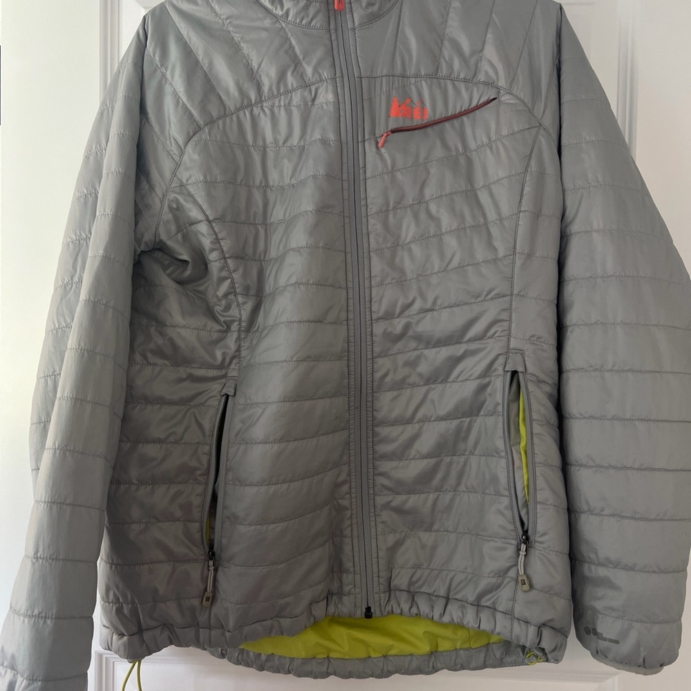 REI Womens Gray Puffer Jacket Size Large